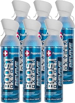 Large Revive Peppermint Aroma 10L Canister | Respiratory Support for Aerobic Recovery, Altitude, Performance & Health (6 Pack)