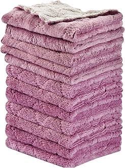 12PCS Kitchen Towels Dish Towels, Multipurpose Reusable Dish Cloths, Double-Sided Microfiber Cleaning Rags for Furniture, Tea, Bowl, 10x 6 inch