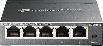 TP-Link TL-SG105E 5-Ports Gigabit Easy Smart Managed Netzwerk Switch(Plug-and-Play,Metallgehäuse, QoS, IGMP-Snooping,LAN Verteiler, zentrales Management, energieeffizient) schwarz metallic