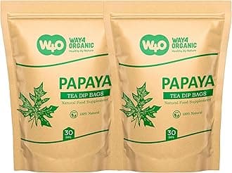 Papaya Leaf Tea Bags, Dried Tender Leaves Tea, 30 Count, Shadow dried, Pleasant Taste, Caffeine Free (Pack of 2)