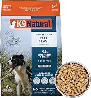 Beef Freeze Dried Dog Food, High-Meat Natural Complete Meal or Meal Toppers for Dogs, Grass-Fed Beef from New Zealand, Grain-Free, GMO-Free, Complete & Balanced Nutrition, 4lb