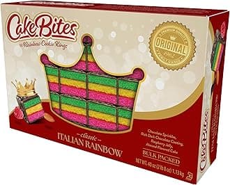 The Original Cakebites by Cookies United, Grab-and-Go Bite-Sized Snack (2lb, Italian Rainbow)