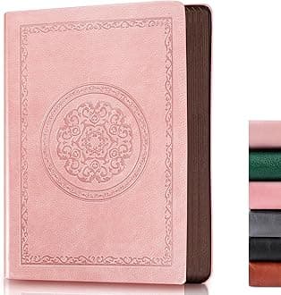 2026 Leather Vintage Journal Notebook,300 Pages,Leather Softcover Lined Journal Notebooks for Women Men,Notebook Journals for Writing Travel,Business,Office,Rose Gold Pink