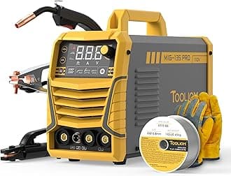 135A Gasless Flux Core MIG Welder 110V MIG Welder Flux MIG/Lift TIG/Stick 3 in 1 Welding Machine IGBT DC Inverter with LCD Display