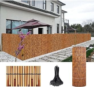 Bamboo Fence Natural Reedhead Outdoor Privacy Fence High 1.6ft 2ft 2.3ft 2.7ft 3ft 3.3ft 4ft 5ft 5.5ft 6ft Breathable Garden Fence Easy to Install for Gallery Hotel Patio Decorations Divider