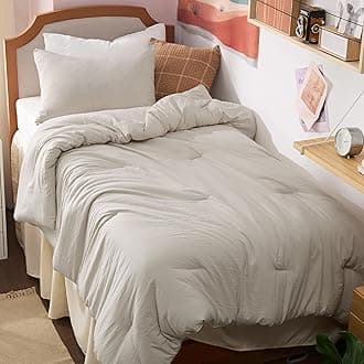 Bedsure Twin/Twin XL Comforter Set, Beige Soft Prewashed Bedding for All Seasons, 2 Pieces GentleSoft™ Bed Set, 1 Lightweight Comforter (68"x88") and 1 Pillowcase (20"x26")