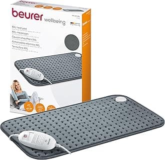 Beurer HK123 XXL Heat Pad, Longer Electric Pad For Even More Comforting Warmth And Relaxation, 3 Temperature Settings & Automatic Switch-Off, 60 x 30 cm