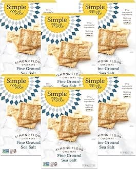 Almond Flour Crackers, Fine Ground Sea Salt, Gluten Free, Flax Seed, Sunflower Seeds, Corn Free, Good for Snacks, Made with whole foods, 6 Count (Packaging May Vary)