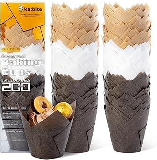 katbite Tulip Cupcake Liners 200PCS, Muffin Baking Cupcake Liners Holders, Baking Cups, Cupcake Wrapper for Party, Wedding, Birthday, Christmas Cupcake Liners