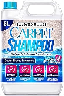 Professional Carpet & Upholstery Shampoo – Ocean Fresh Fragrance 5L - High Concentrate Cleaning Solution - Suitable for All Machines