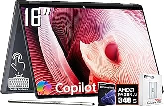 HP OmniBook X Flip 2-in-1 Copilot+ AI PC Laptop, 16" 2K Touchscreen, AMD 6-Core Ryzen AI 5 340(>Intel i5-13420H), 16GB LPDDR5X, 2TB SSD, 5MP IR Webcam, Backlit KB, W/128GB PSD&Stylus, Win11 PRO