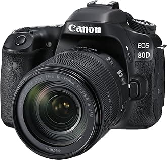 Canon EOS 80D Digital SLR Kit with EF-S 18-135mm f/3.5-5.6 Image Stabilization USM Lens (Black) (Renewed)