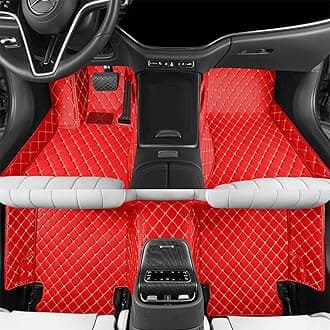 MUYEYANG Custom car Floor mat is Compatible for Mercedes-Benz，to All Models for Benz (2000-2025) C260/C200/S500/ A260/ B200，Luxurious ‌All-Weather car Floor MATS. (red 1)