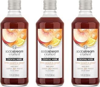 Crafted Cocktail Mixers: White Peach & Ginger Flavor, Non-alcoholic mixers expertly crafted for sparkling cocktails & mocktails, 11.1 FL OZ (Pack of 3)