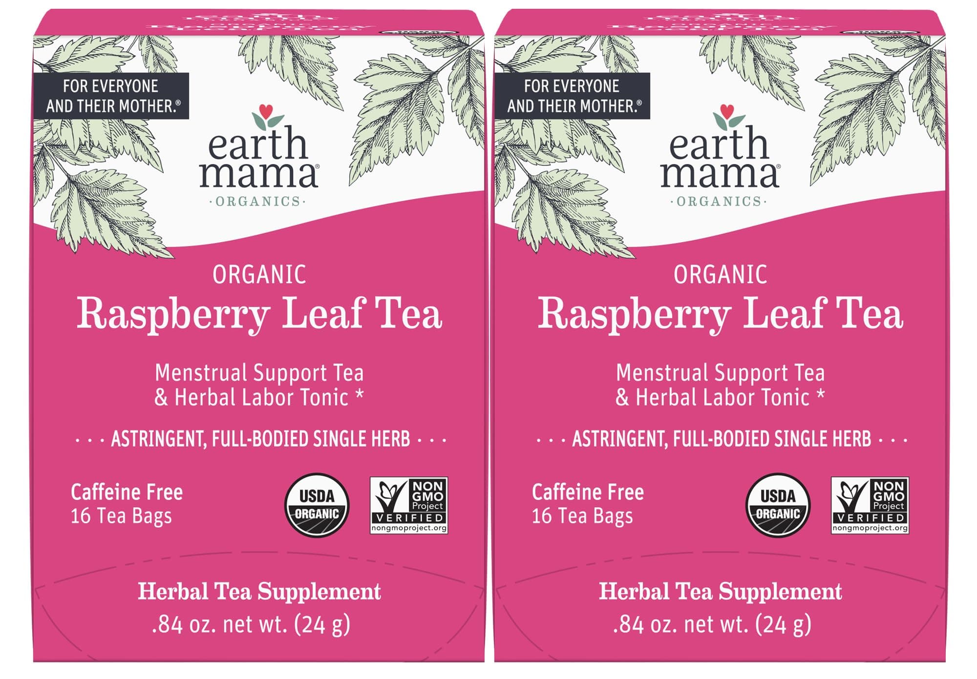 Earth Mama Organic Red Raspberry Leaf Tea | Labor Prep & Menstrual Support Herbal Tea, Pregnancy & Postpartum Care Recovery | 32 Teabags | Caffeine Free & Non-GMO