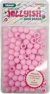 Donna Kids Jellylish 14mm Light Pink Silicone Hair Beads – Soft Rubber Beads for Hair Braiding, Ponytails, and Creative Styles, Squishy & Durable Accessory Pack for Kids