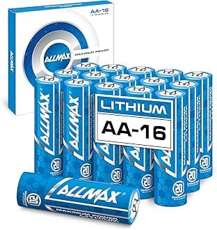 Allmax AA Maximum Power Lithium Batteries (16 Count) – Longest Lasting, Leakproof, 20-Year Shelf Life, Ultimate Performance, Perfect for Blink Security Cameras (1.5V)