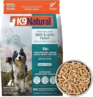 - Beef & Hoki Freeze Dried Dog Food, High-Meat Natural Complete Meal or Meal Toppers for Dogs, Grass-Fed Beef & Hoki from New Zealand, Grain-Free, GMO-Free, Complete & Balanced, 17.6oz