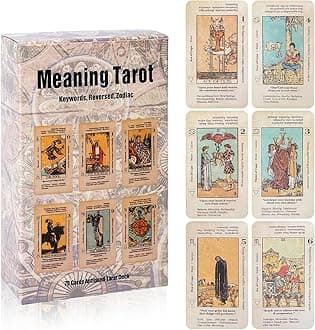 Tarot Cards Deck With Meaning On Them – Classic 78Pcs Tarot Card Game Set For Beginners & Professionals,Oracle Cards For Spiritual And Shadow Work,Divination And Guidance