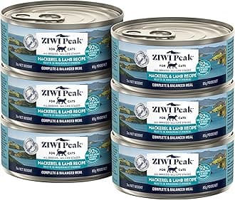 ZIWI Peak Wet Cat Food – All Natural, High Protein, Grain Free, Limited Ingredient, with Superfoods (Mackerel & Lamb, Case of 6, 3oz Cans)