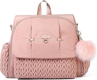 Allie Backpack Stylish Diaper Bag,Travel Baby Bag with Insulated Pockets,Changing Pad, Stroller Clips, Shoulder Strap(Dusty Rose)