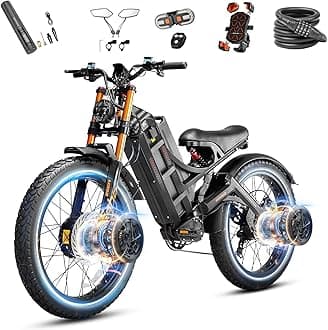2026 Romeo Pro 3 5600W 50Mph High-Torque Ebike, 60V 80Ah 250-Mile Long Range Electric Bike for Adults, Adjustable Air Suspension, 26'' Puncture-Proof Tire, UL 2849 Certified by TÜV