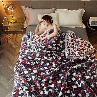 LGYKUMEG 9 Lbs Heavy Winter Fleece Plush Blanket King Size,Korean Mink Blanket,Silky Soft And Warm, 2 Ply Reversible Raschel Bed Blanket,79"X91",Brown,200x230cm4kg