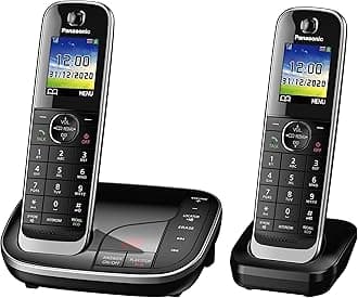 PanasonicKX-TGJ322EB Twin Handset Cordless Home Phone with Nuisance Call Blocker and LCD Colour Display - Black