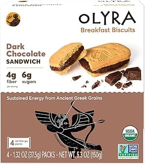 OlyraOlyra Dark Chocolate Breakfast Biscuit 4 Count, 1.32 Ounce