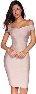 Women's Rayon Off Shoulder Bandage Bodycon Party Dress