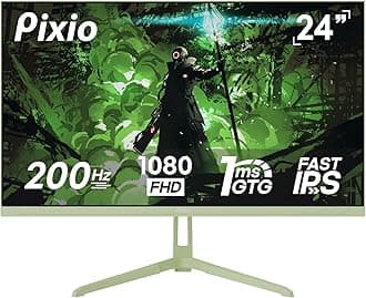 Pixio PX248 Wave Mint Green 24 inch 200Hz Refresh Rate FHD 1080p Resolution Fast IPS Panel 1ms GTG Response Time Built-in Speakers Gaming Monitor with Adaptive Sync