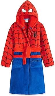 Spiderman Bathrobes for Boys Fleece Robe with Pockets Tie Waist, Cozy Gifts for Kids