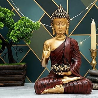 Polystone Home Decor Decoration Buddha Idol Statue Showpiece Gift Gifting Item-RD_GOL-DB2-(21)