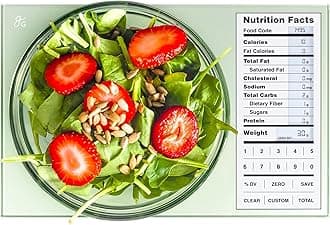 Greater Goods Nutrition Food Scale, Perfect for Weighing Nutritional Meals, Calculating Food Facts, and Portioning Snacks, Designed in St. Louis (Sage Green)