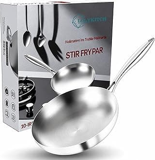 10 Inch Tri-Ply Stainless Steel Frying Pan,Skillet,Chef's Induction Pan,Dishwasher and Oven Safe.
