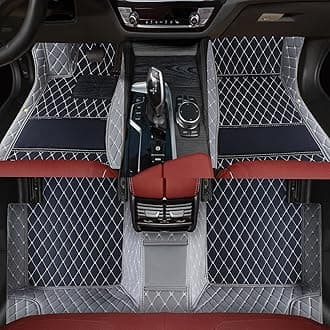 Custom car Floor mats Suitable for 99% car Truck SUV,car mats All Weather Personalized,Full Coverage Luxury Car Mats, Anti-Slip Leather Floor mats. (Gray and Black)