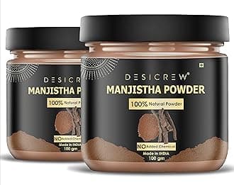 Desi Crew Pure & Natural Manjistha Powder For Natural Texture & Colour, Strong, Shiny, Silky,Healthy Scalp, Dandruff & Spilt Ends Free Hair Pack 200 GM
