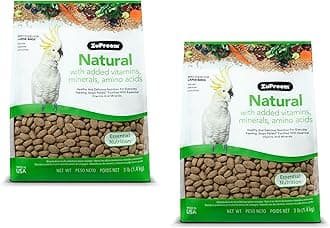 ZuPreem Natural Bird Food Pellets for Large Birds, 3 lb (Pack of 2) - Everyday Feeding Made in USA, Essential Vitamins, Minerals, Amino Acids for Amazons, Macaws, Cockatoos