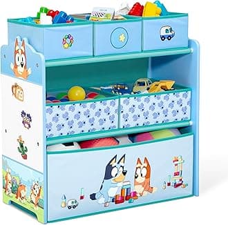 Bluey Design 6 Bin Toy Storage Organizer Blue