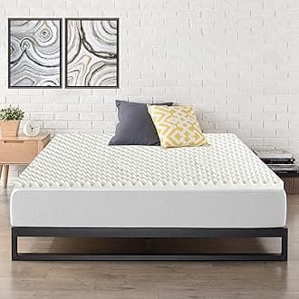 Mayton 1-Inch High Density Convoluted Egg Shell Breathable Foam Topper,Adds Comfort to Mattress, Queen Size