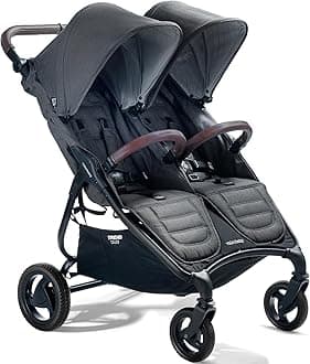 Trend Duo Double - Side by Side Double Stroller for Newborn and Toddler - Easy Compact Fold, Multi-Position Recline, Large Canopy Infant Twin Stroller 2025 (Charcoal)