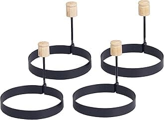 HIC Kitchen Non-Stick Fried and Poached Egg and Pancake Cooking Rings, Round Shaped, PFOA and BPA Free, Set of 4