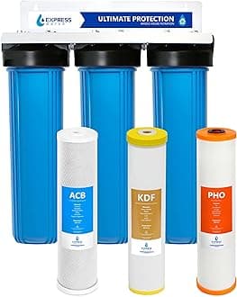 Whole House Water Filter System| Ultimate Protection | 3 Stage Water Purifier Whole Home, Top-Tier Heavy Metal + Anti-Scale Filters, High Reduction in Scale, Chloramine, Chlorine, PFAs, Lead, Arsenic