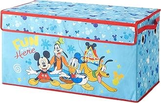 Idea Nuova Disney Mickey Mouse Collapsible Children’s Toy Storage Trunk, Durable with Soft Lid, 28.5"x 14.5"x16"