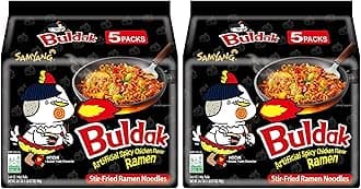 Samyang Buldak Spicy Ramen, Hot Chicken Ramen, Korean Stir-Fried Instant Noodle, Original, 1 Bag with 10 Pack