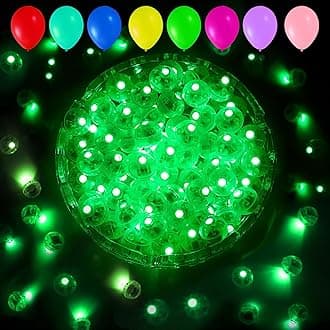 Aogist 100pcs Balloon Lights,Long Standby Time Waterproof Twinkle Mini Light,Battery Powered,Round LED Ball Lamp for Balloon Paper Lantern Party Wedding Christmas Halloween Decorative,Green-Flash