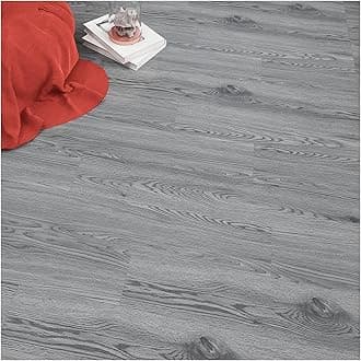 Vinyl Flooring - Lino Flooring,Peel and Stick Floor Tiles Self Adhesive Vinyl Flooring,2.0mm 7 Planks Waterproof,for Kitchen Living Room Floor Planks (1m²,Washed Grey)