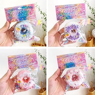 4 Pcs Taba Squishy Squeeze Toys Kit, Dessert Themed Fidget Toys, Pink, PVC, Stress Relieving, Adults