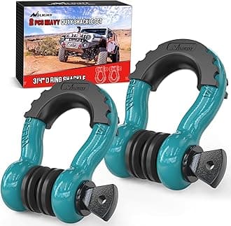Nilight2 Pack 3/4" D-Ring Shackle with 7/8" Screw Pin 41,887lbs Break Strength, Heavy Duty Off Road Recovery Shackle with Isolators Washers for Use with Tow Strap, Winch, Off-Road Jeep Truck Vehicle
