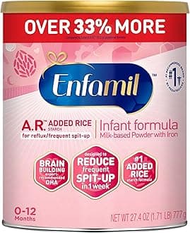 A.R. Infant Formula, Proven to Reduce Reflux & Spit-Up in 1 Week, with Iron, DHA for Brain Development, Probiotics for Digestive & Immune Health, Powder Can, 27.4 Oz